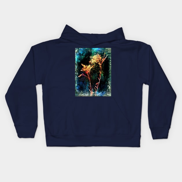 cyanotype herbs Kids Hoodie by redwitchart